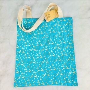 Matr Boomie Batik Teal and Gold Metallic Tote Bag